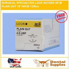 SURGICAL SPECIALTIES LOOK SUTURE 591B PLAIN GUT 18''/45CM 12/Box